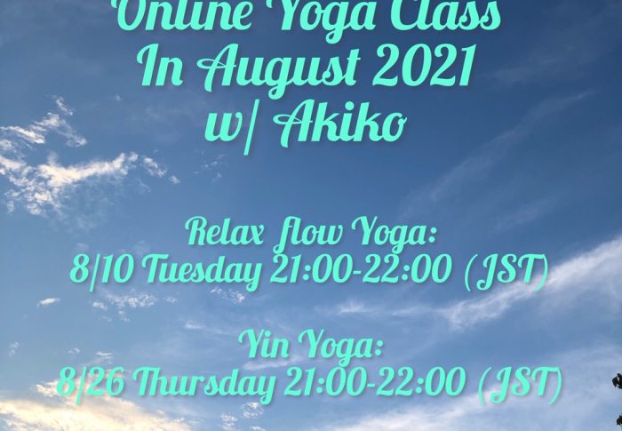 Online Yoga Class in August, 2021