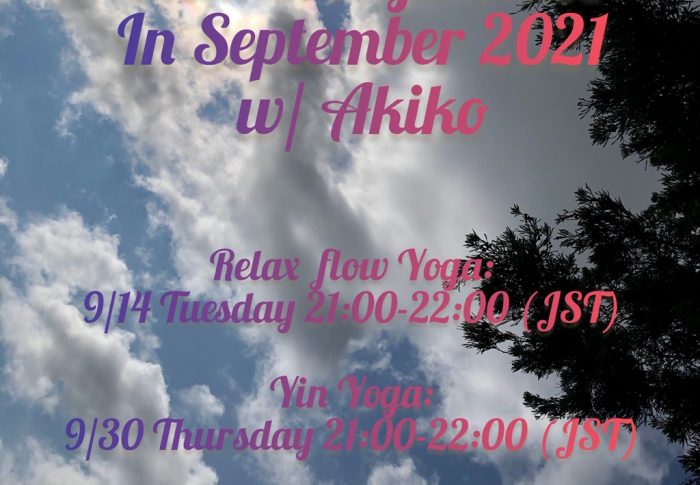 Online Yoga Class in September, 2021