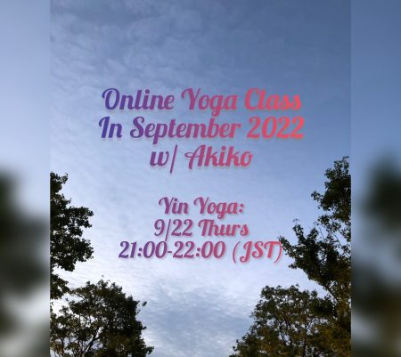 Online Yoga Class in September, 2022