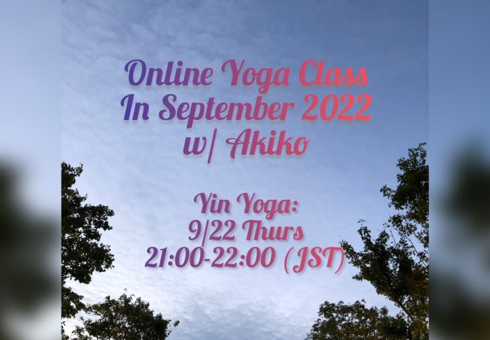 Online Yoga Class in September, 2022